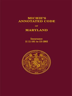 cover image of Michie's Annotated Code of Maryland